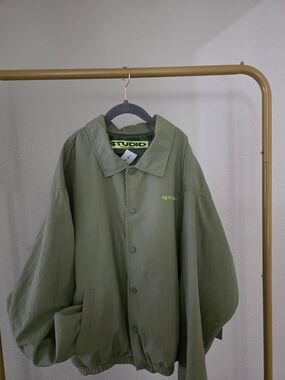 STUDIO Olive Green Men's Coach Jacket
